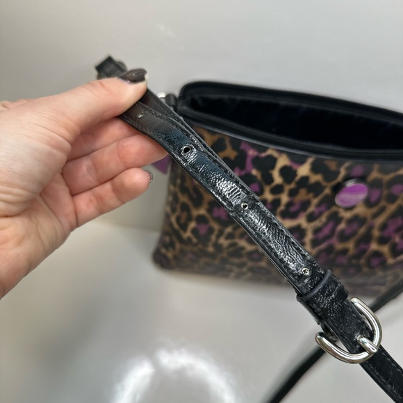Coach Leopard Print Crossbody Bag - Black and Purple - Picture 8 of 10